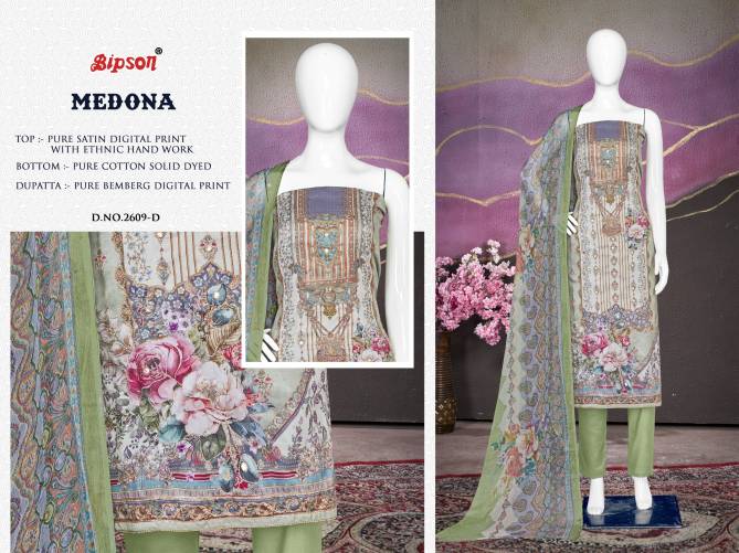 Medona 2609 By Bipson Pure Satin Digital Printed Dress Material Wholesale Shop In Surat